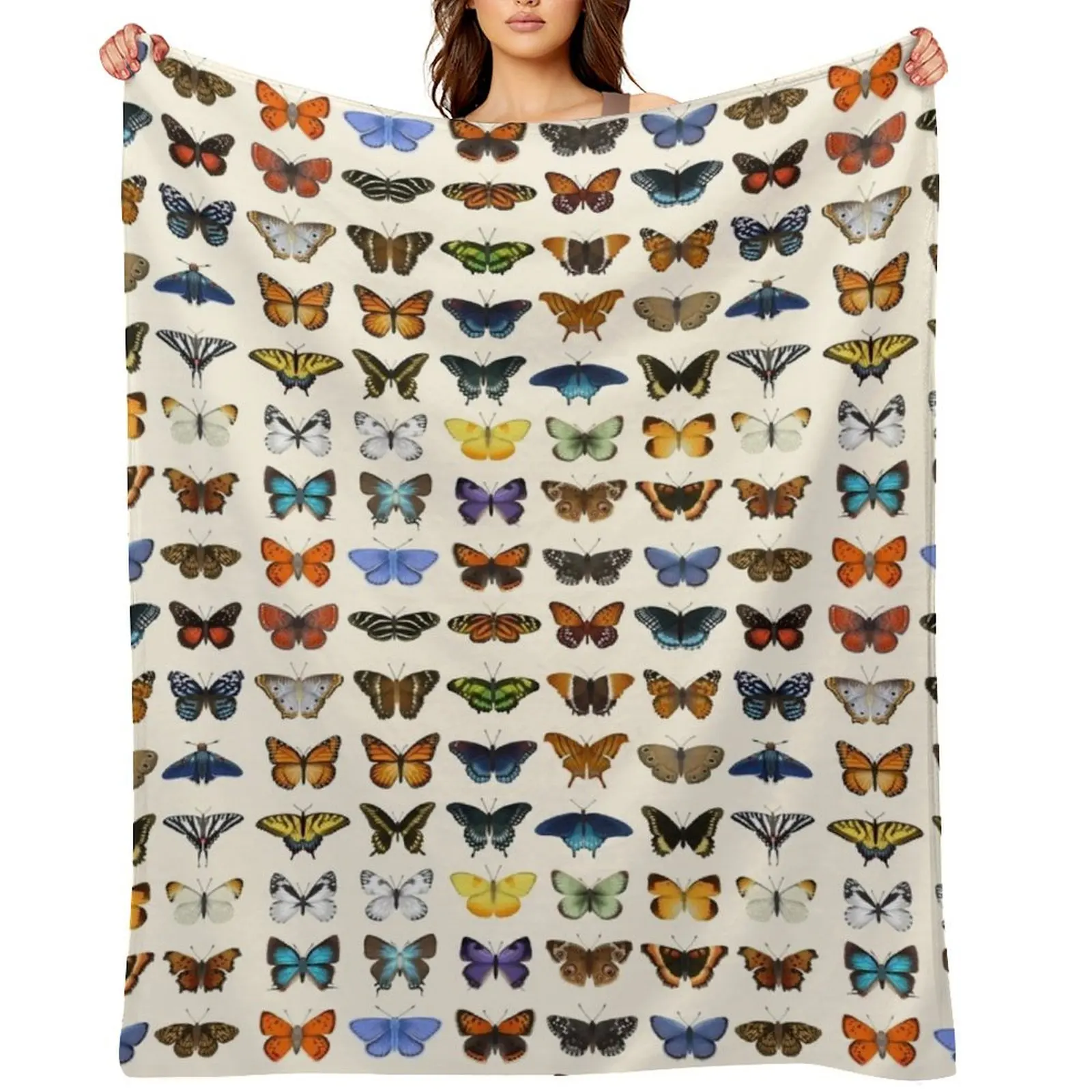 Butterflies of North America Throw Blanket manga Soft Beds Luxury Flannels decorative Hairy Blankets
