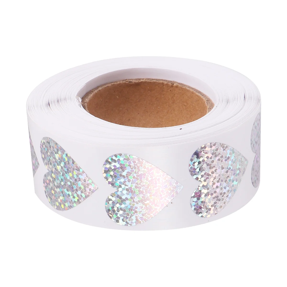 1 Roll of 500PCS Heart Shape Sticker Self-adhesive Gift Labels Sticker Label Decals Creative Roll Label Sticker for Gift Party