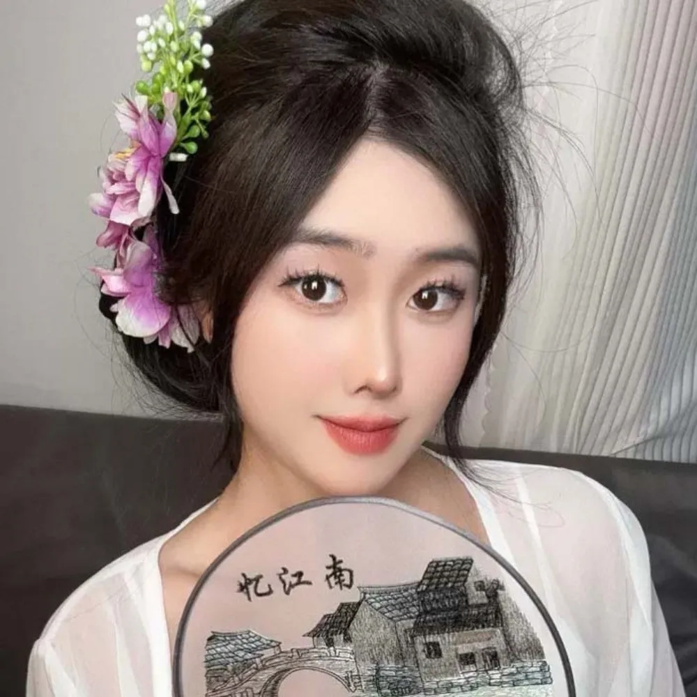 

Hair Accessories Sweet Bohemian Flowers Hairpin Thai Style Headwear Floral Hair Comb Plastic Cloth Chignon Hair Clips Daily