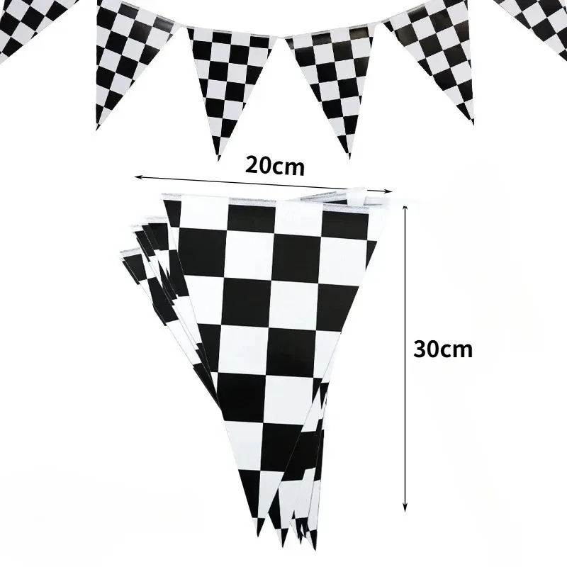 10m /20PCS Racing Birthday Decoration Party Flag Badge Children's Party Hanging Decoration