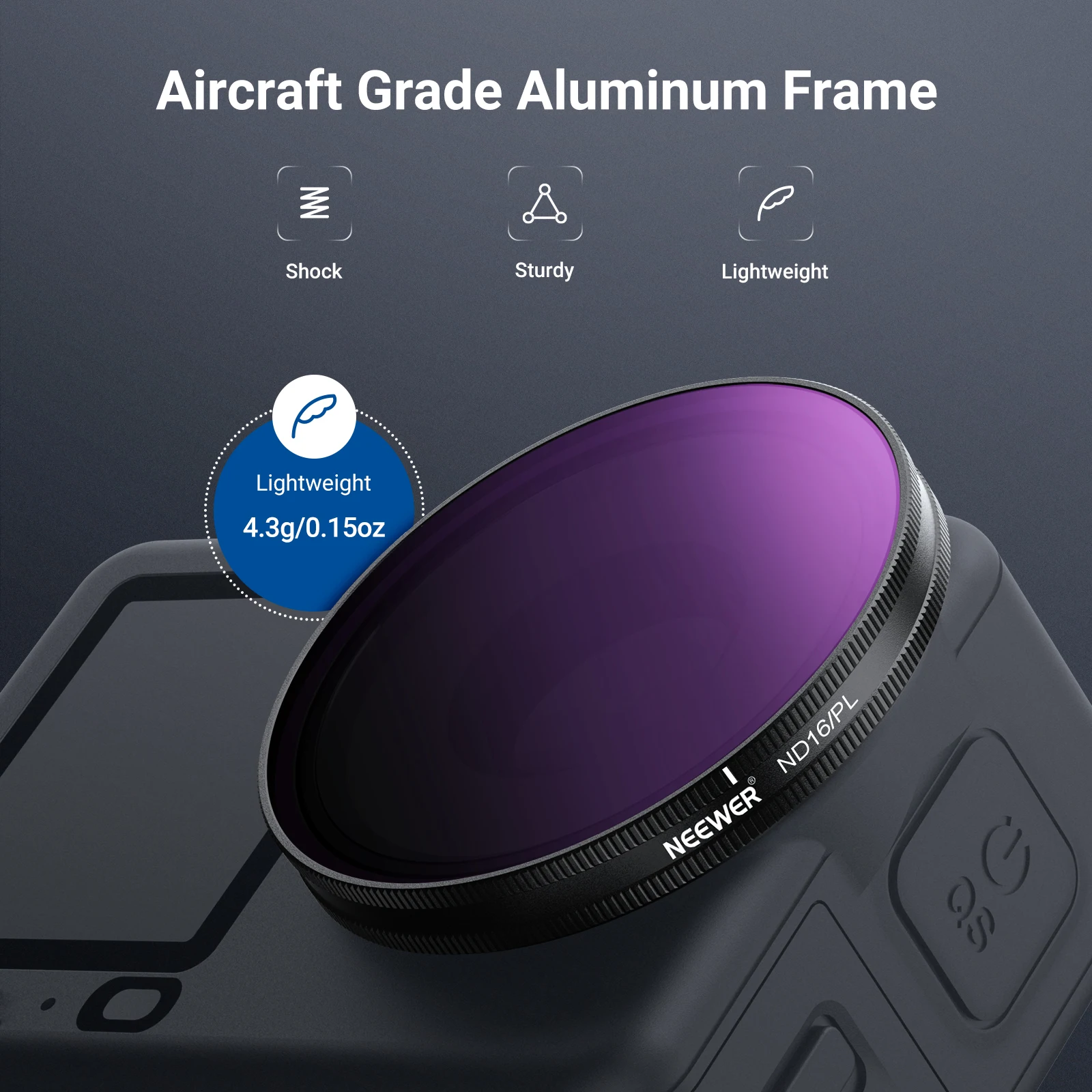 NEEWER ND/PL Filterset für DJI Osmo Action 6, ND8/PL+ND16/PL+ND32/PL+ND64/PL Polarisierende Neutraldichte-CPL-Objektivfilter – Detail 6