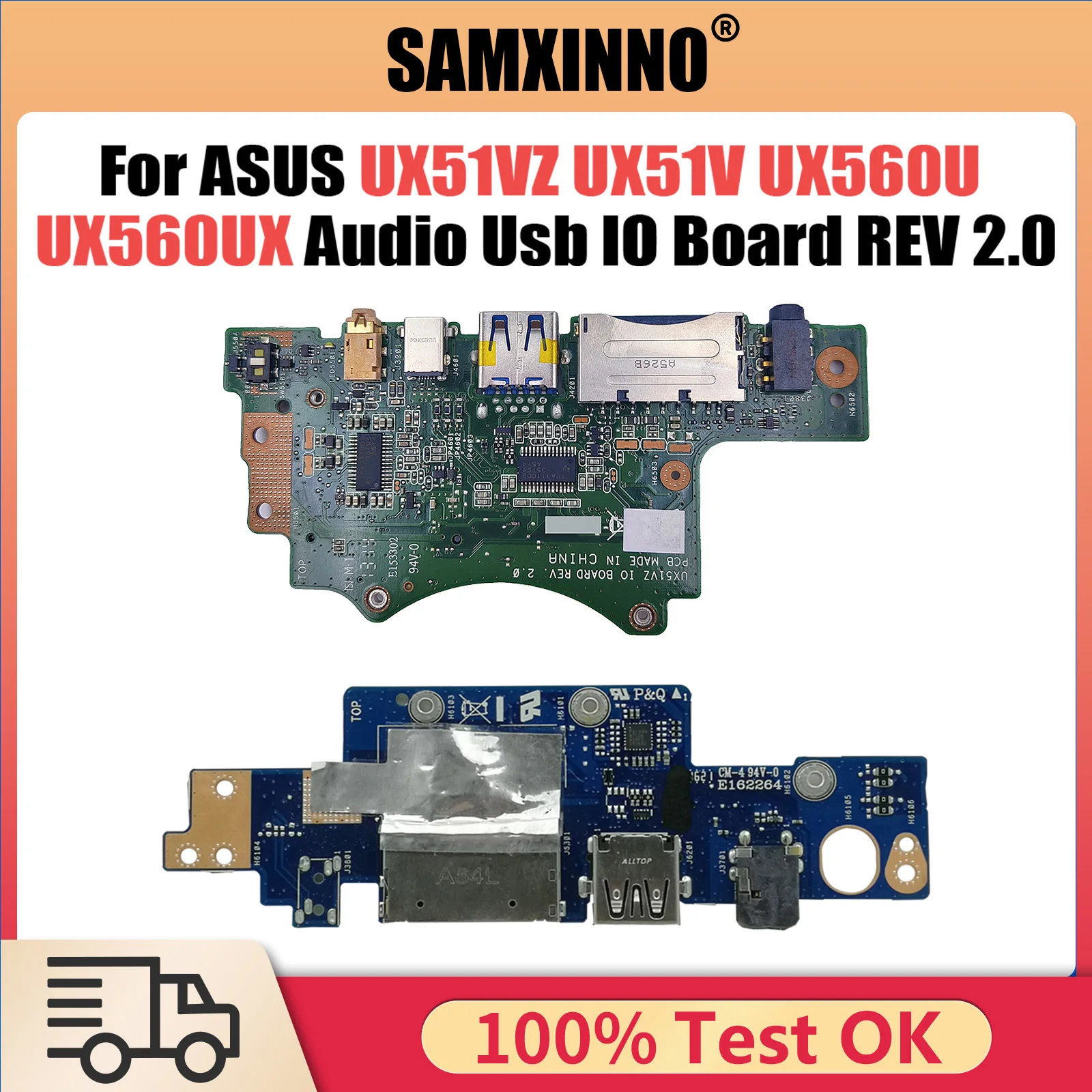 

For ASUS UX51VZ UX51V UX560U UX560UX UX560UA Q534UX Laptop Audio Usb IO Interface Board REV 2.0 100% Tested Fast Ship