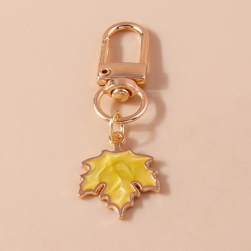 Mode Emaille Kanada Ahornblatt Schlüssel bund Schlüssel ring für Frauen Mädchen Auto Schlüssel Handtasche Anhänger Schmuck Zubehör – Detail 7