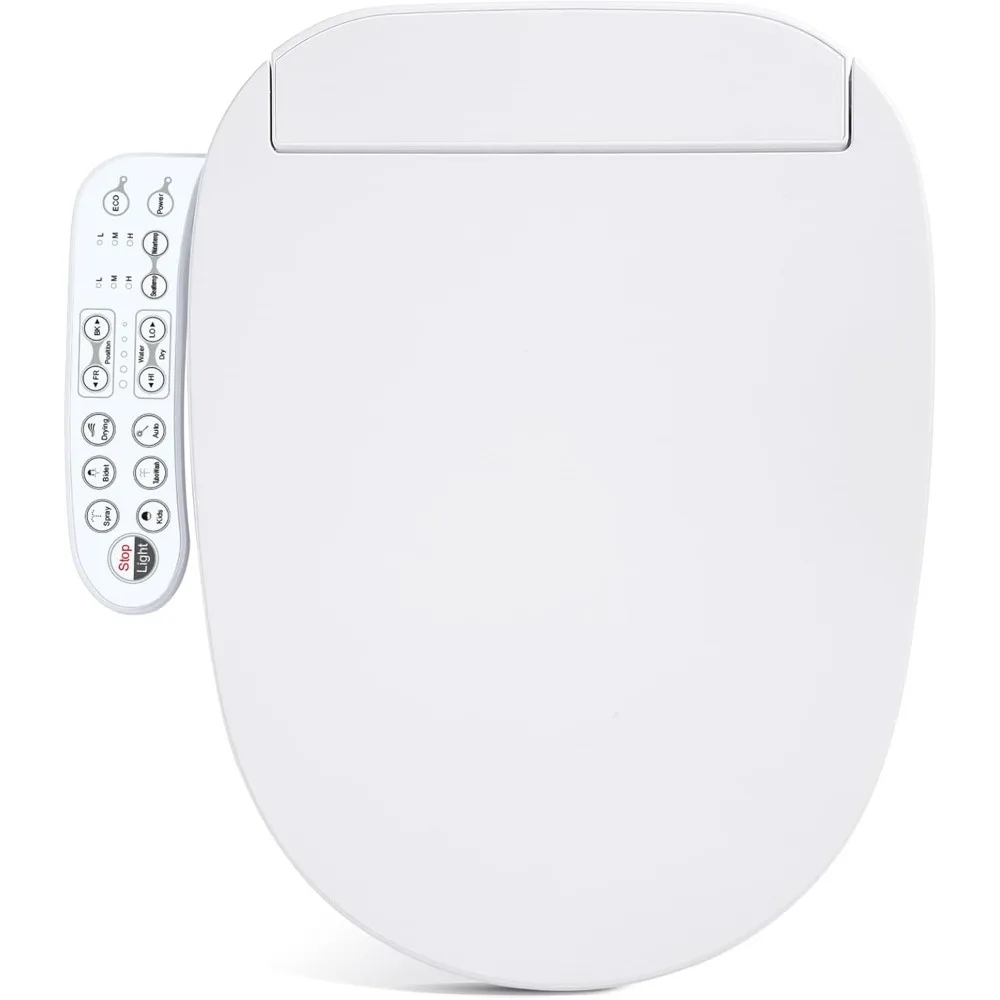 

Smart Bidet Toilet Seat, Slow Closes, Warm Water, Dryer, Vortex Wash, Rear and Front Wash, Light, Electric Smart Heated Seat