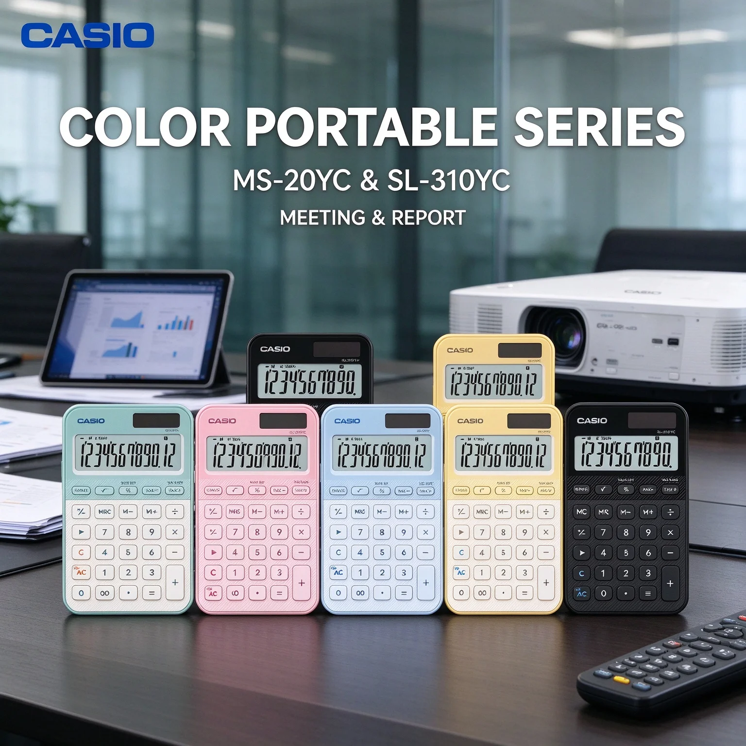Casio MS-20YC SL-310YC Desktop Office Calculator Solar Dual Power LCD Display for Student Cashier Business Accounting