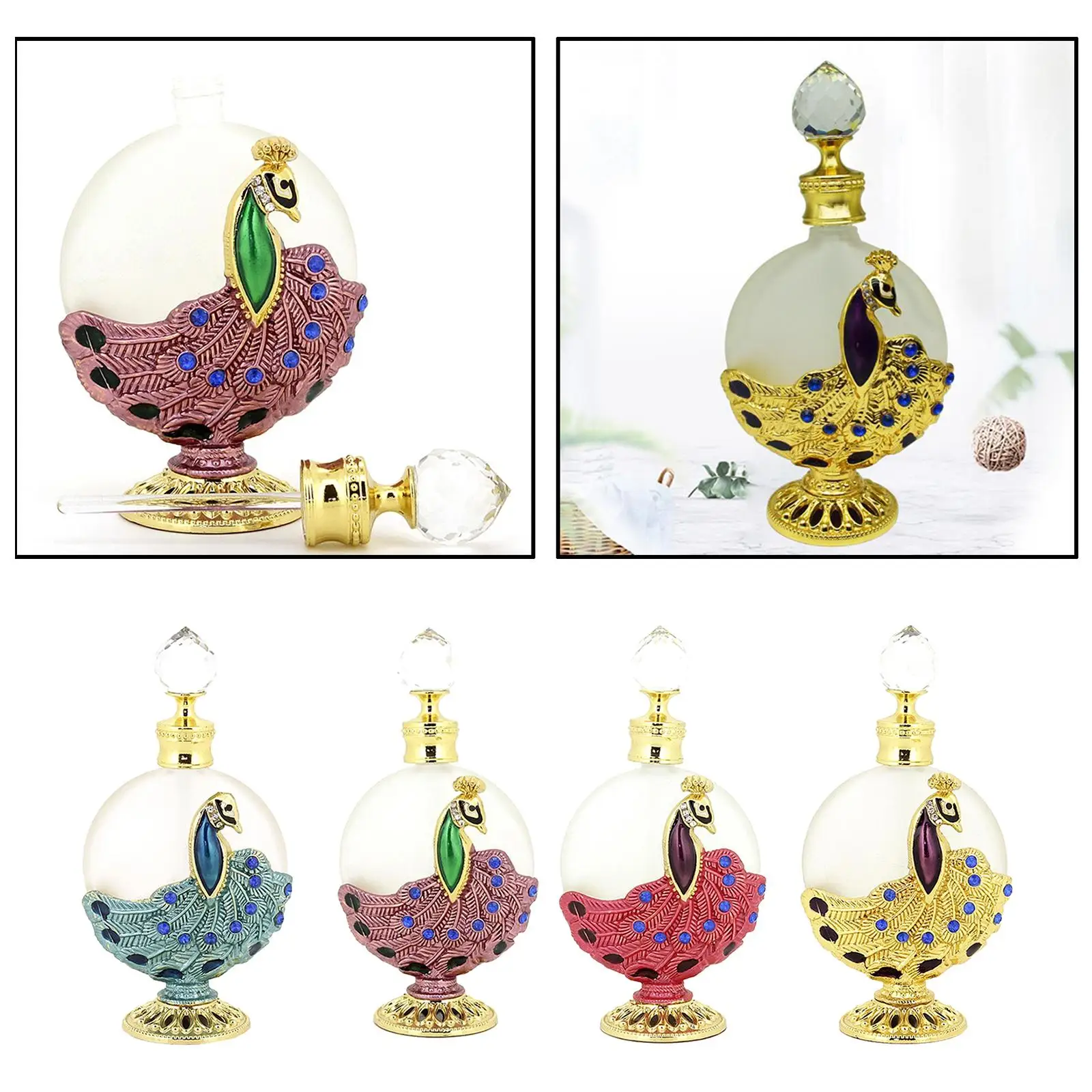 Empty Perfume Bottle 30ML Refillable Essential Oil Dropper Bottle Decorative Glass Dropper Bottle for Heimreise Gift