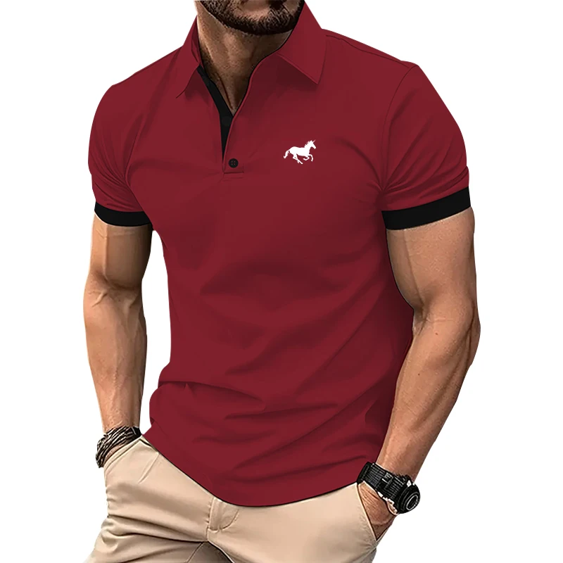 2024 New Summer Men Short Sleeve Sport Lapel Polo Shirt .