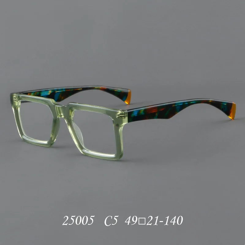 

2025 Oversized Square Acetate Glasses Frame High-Quality Handmade Unisex Prescription Eyeglasses New Design