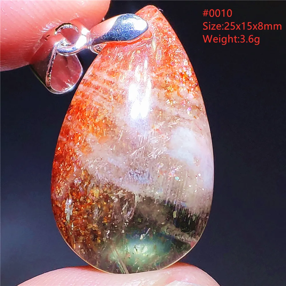 Natural Orange Sunstone Gold Strawberry Quartz Green Beryl Heliolite Pendant Arusha Women Men Water Drop Necklace Jewelry AAAAAA