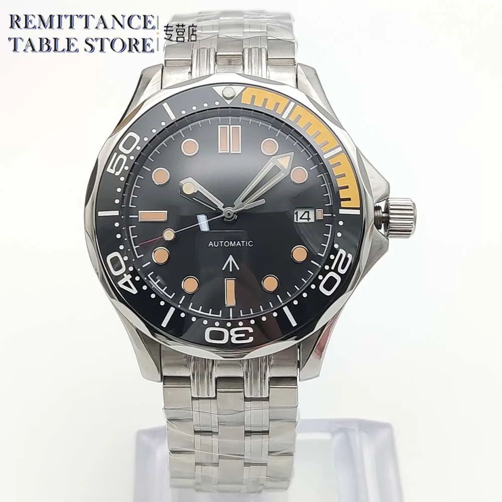 Men's Automatic Mechanical Watch NH35 Movement Black Aseptic Dial Stainless Steel Waterproof Men's Fashion Watch