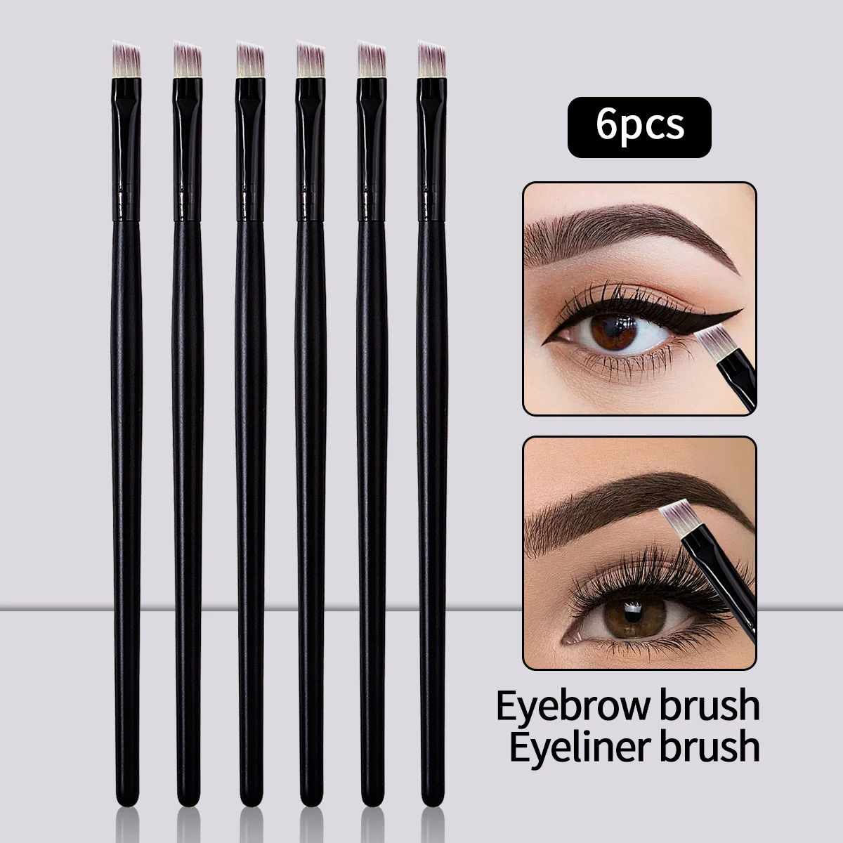 6 ultra-thin fine knife edge eyeliner brush Sleeper Silkworm brush Detail brush Eyebrow brush Multi-functional eye makeup brush