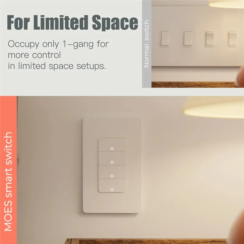 AS95-Tuya Zigbee Switch Single Fire Zero Fire Universal Switch Remote Timing Control 120Type Pushbutton Wall Switch US Plug