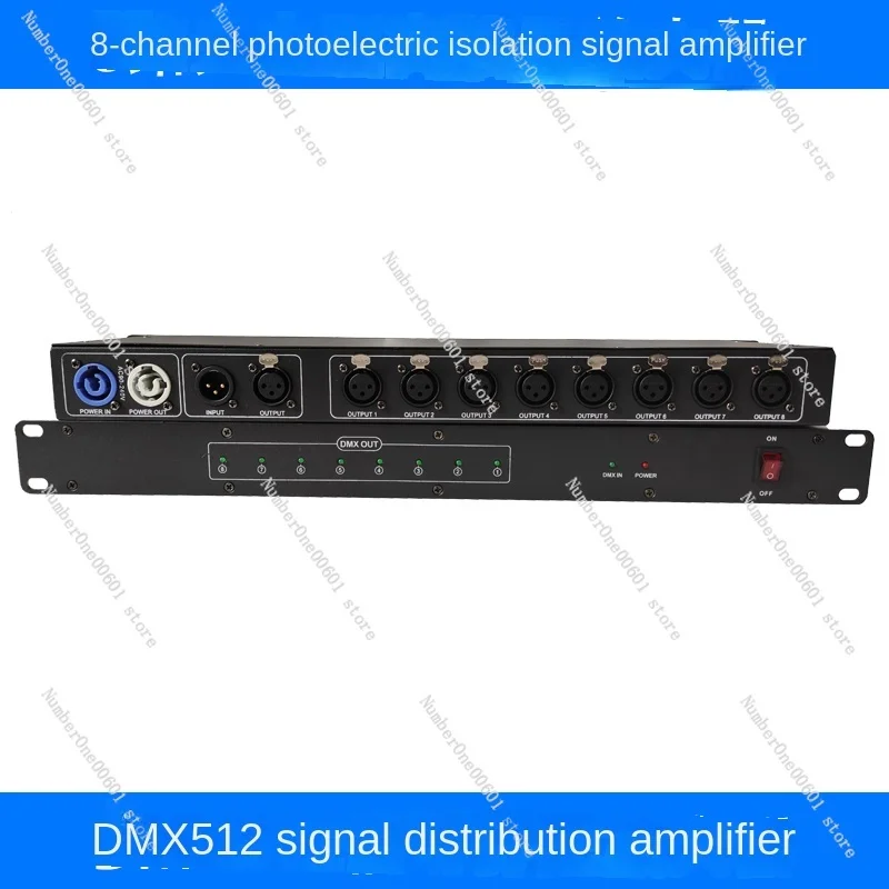 Signal Amplification Stage Lighting for DMX512 8-channel Optoelectronic Isolation Amplification and Enhancement Distributor