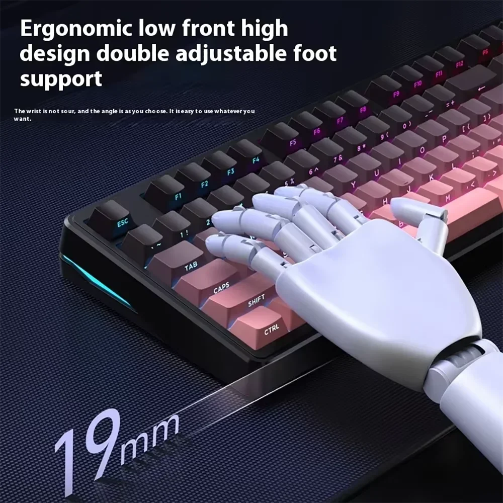 68 teclas teclado mecânico tri-mode com fio/2.4g/bluetooth teclado sem fio rgb teclado para jogos teclado ergonômico