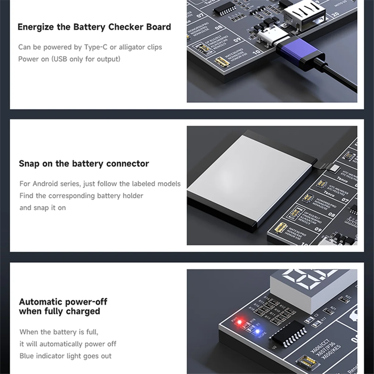 AA98 batterijactiveringsbord voor XM TRANSSION Android 400+ modellen Telefoonactivering