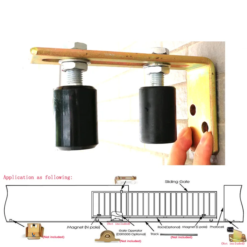 Gate Bracket Guide with 40*60mm Nylon Rollers