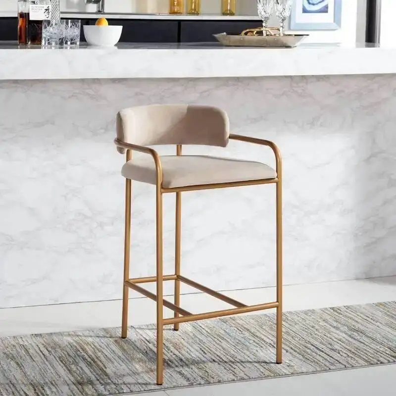 

Metal Craft Bar Stool Cafe High Stool Home Backrest High Stools Chair Bar Front Desk Cash Register Higsh Chairs