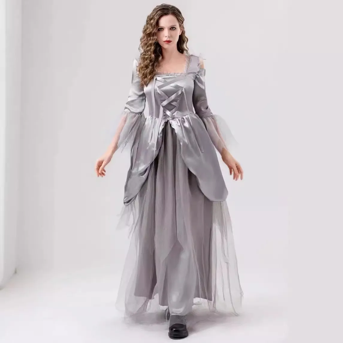 الكبار loween ey Ghost Bride Dr مرحلة الأداء زي eup الكرة لعب الأدوار الملابس العرقية التقليدية النسائية