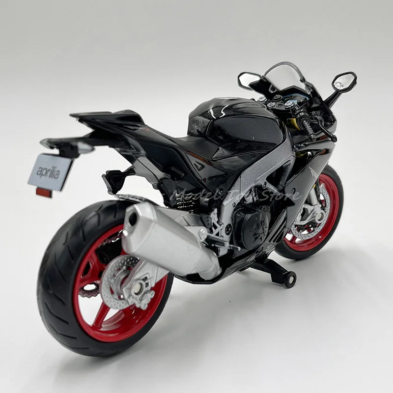 Makeda-modelo de motocicleta de carreras a presión 1:12, juguete de moto deportiva Aprilia RSV4 RR1000 con rueda de accesorios, edición coleccionista