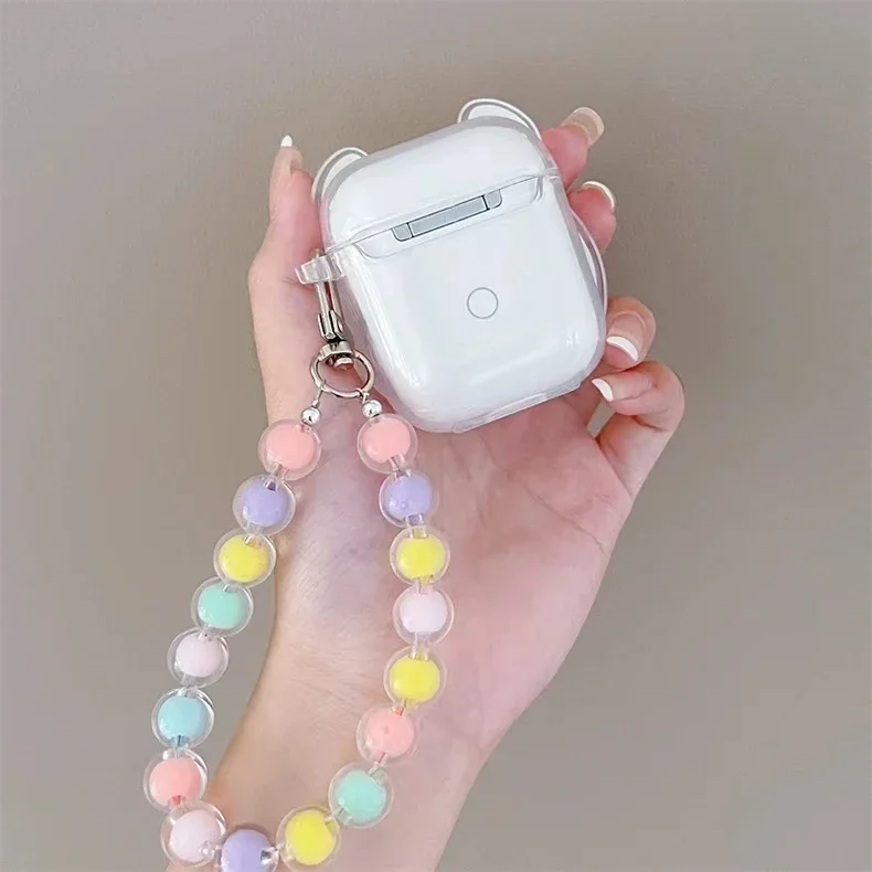 Candy Colour Bear Airpods Cases Pro Pro2 Case For Airpods 4 1 2nd 3rd Generation Silicone Clear Bluetooth Earphone Case Cover