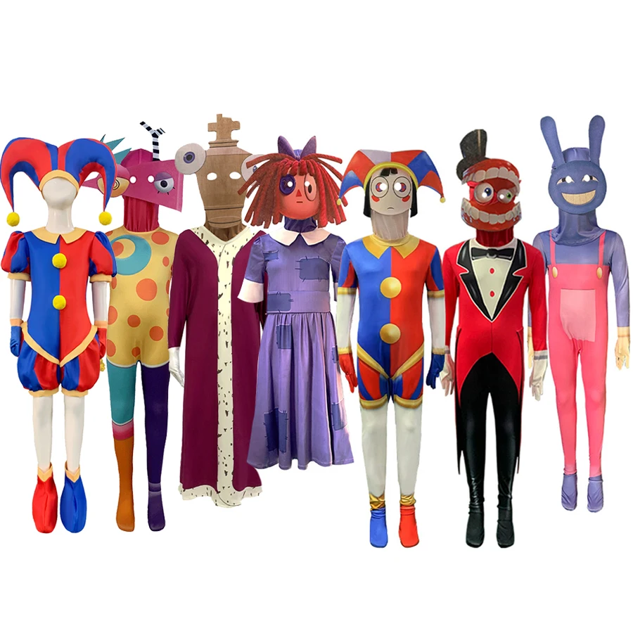 The Amazing Digital Circus Cosplay Pomni Costume Ragatha Jax Caine Cartoon Cosplay Jumpsuit Child Halloween Christmas Costumes