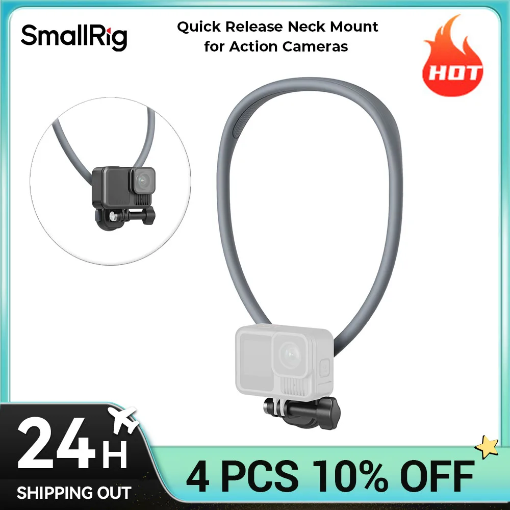 SmallRig Soporte de cuello de liberación rápida para cámara de acción 600 mm Universal apto para DJI para Insta360 para cámaras de acción GoPro 5126