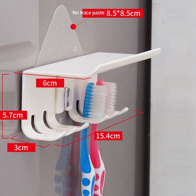 Держатель для зубных щеток, настенное крепление, волшебная наклейка, семейный набор зубных щеток для ванной комнаты, настенная подставка, держатель для хранения зубной пасты, стойка