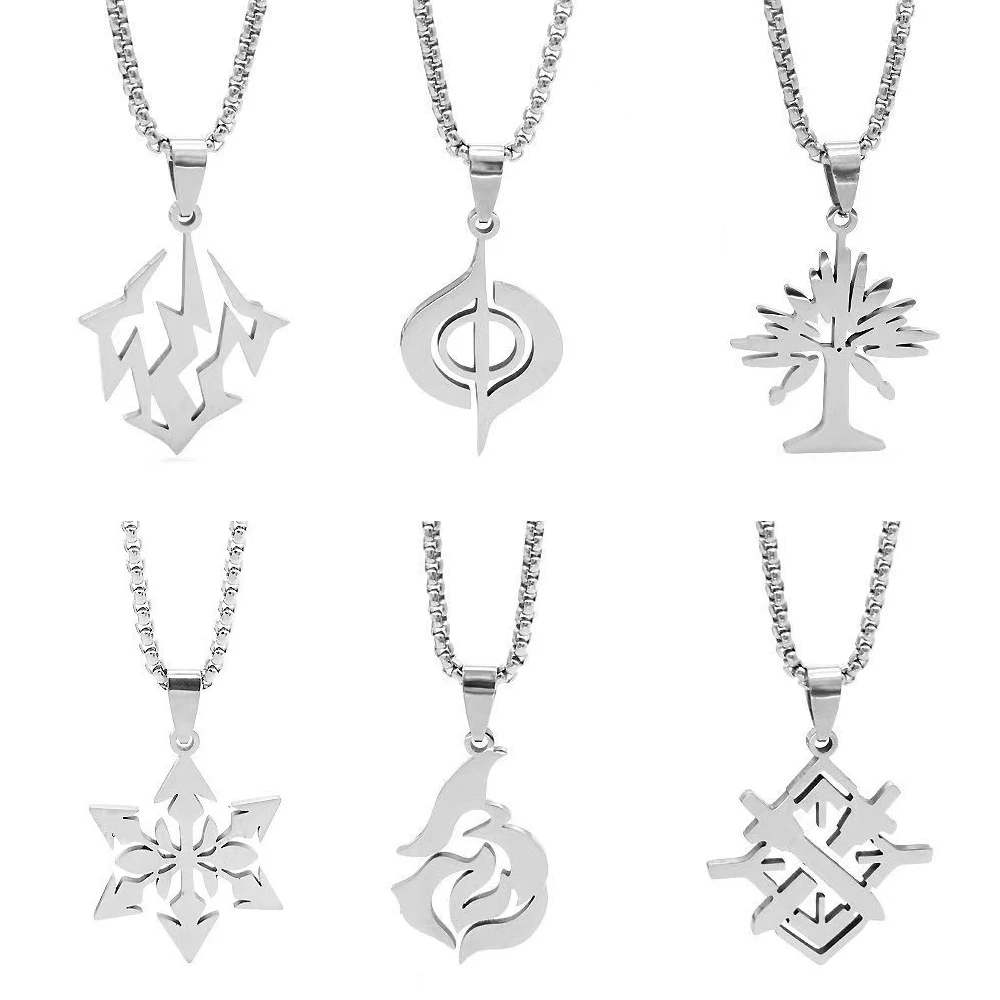 Necklace for Women Honkai Star Rail Necklaces Female Element Pendant Trend Silver Color Stainless Steel Fashion Couples Gift