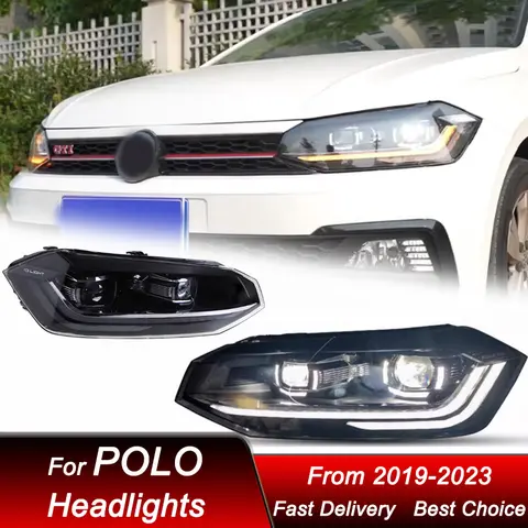 Hot styling Car Headlights For VW POLO GTI 19-23 LED DRL Headlamp Assembly Upgrade High Configure Projector Lens Accessories Kit
