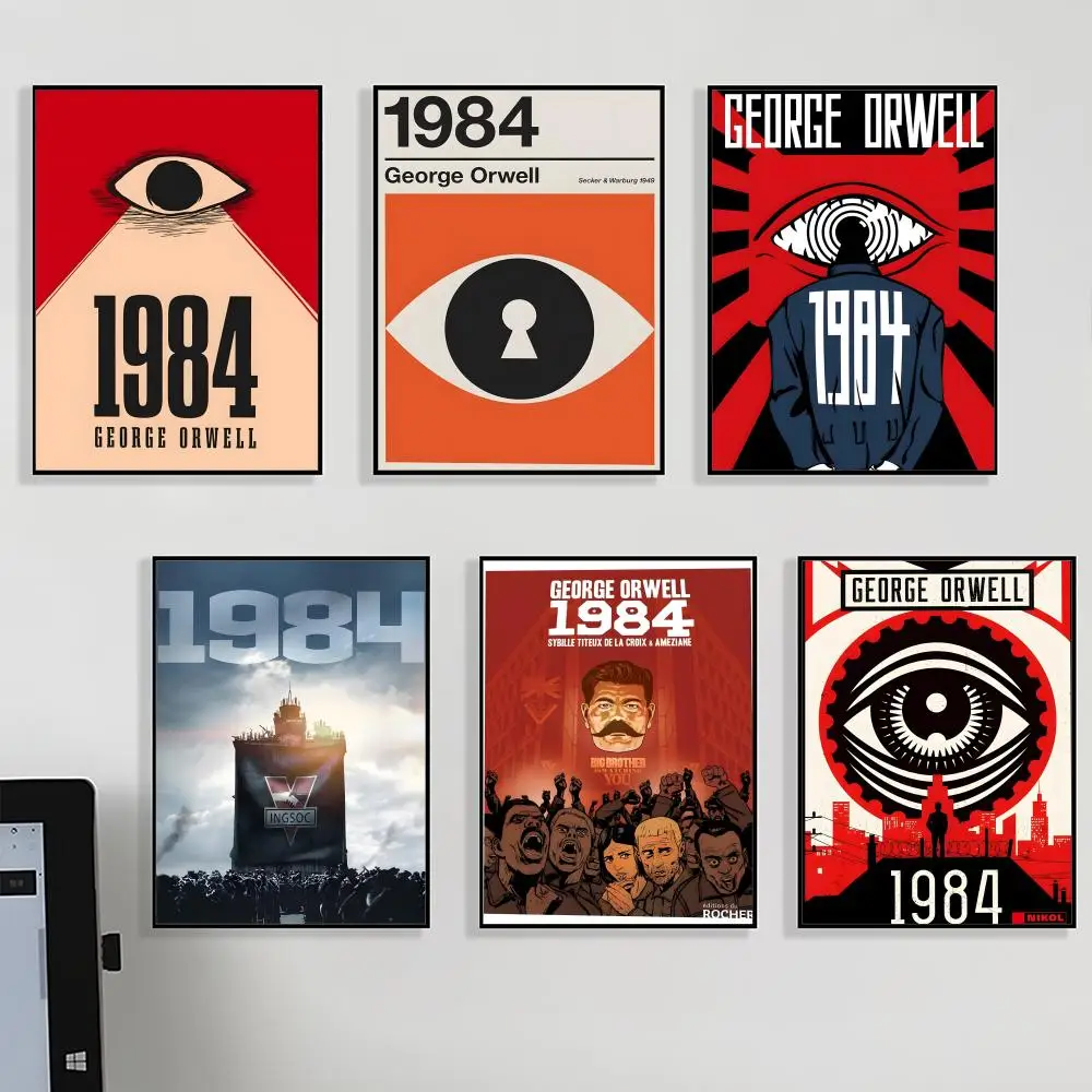 Pôster decorativo elegante, livro n-noveento e oitenta e quatro, perfeito para quarto, sala de estar, estudo, escritório, arte de parede
