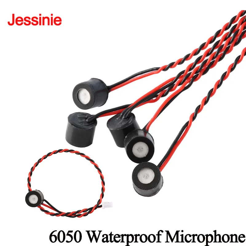 20pcs/5pcs MIC 6050 Waterproof Insulation Capacitive Electret Condenser Microphone 6MM 6*5MM Omnidirectional Line Wire 2P 1.25MM