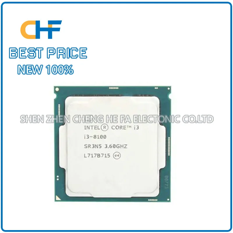 i3 8100 4 Núcleos 4 Subprocesos 3.6GHz 65W 6MB Interfaz LGA1151 Procesador CPU i3-8100