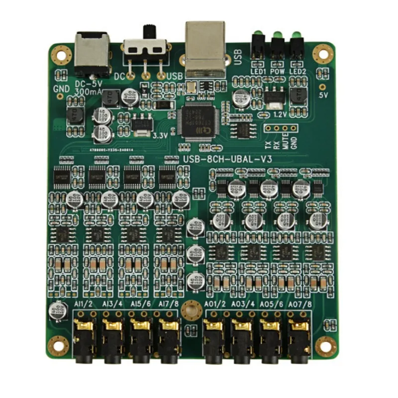 8-Channel XMOS USB Audio Interface IIS TDM Master/Slave ASIO Sound Card for Soundcheck Measurement
