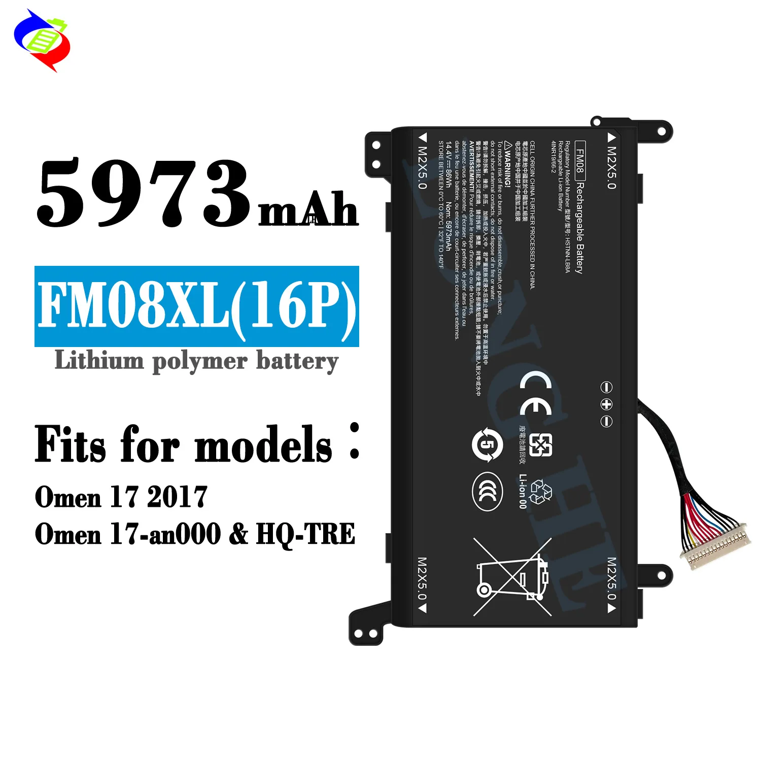 

FM08XL Laptop Battery for HP OMEN 17-an013TX 17-an014TX HQ-TRE TPN-Q195 HSTNN-LB8A HSTNN-LB8B 922752-421 Replacement Battery