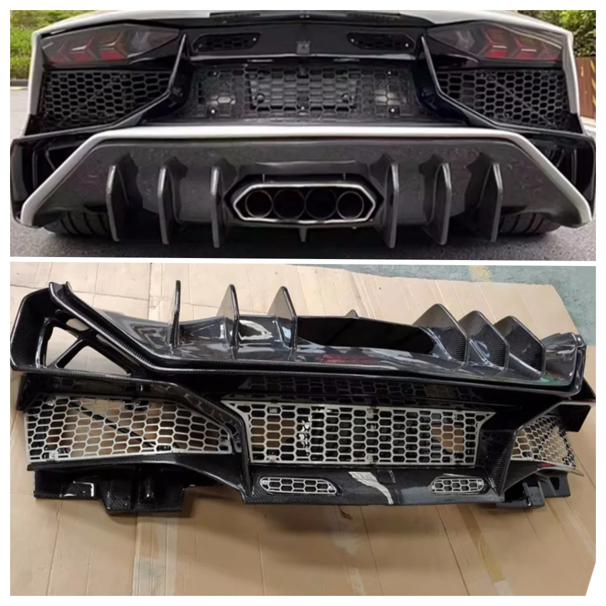 

New Condition Body Kit Rear Bumper Spoiler for Lamborghini Aventador LP700/LP720 Upgrade to LP750 SV Style Includes Screws