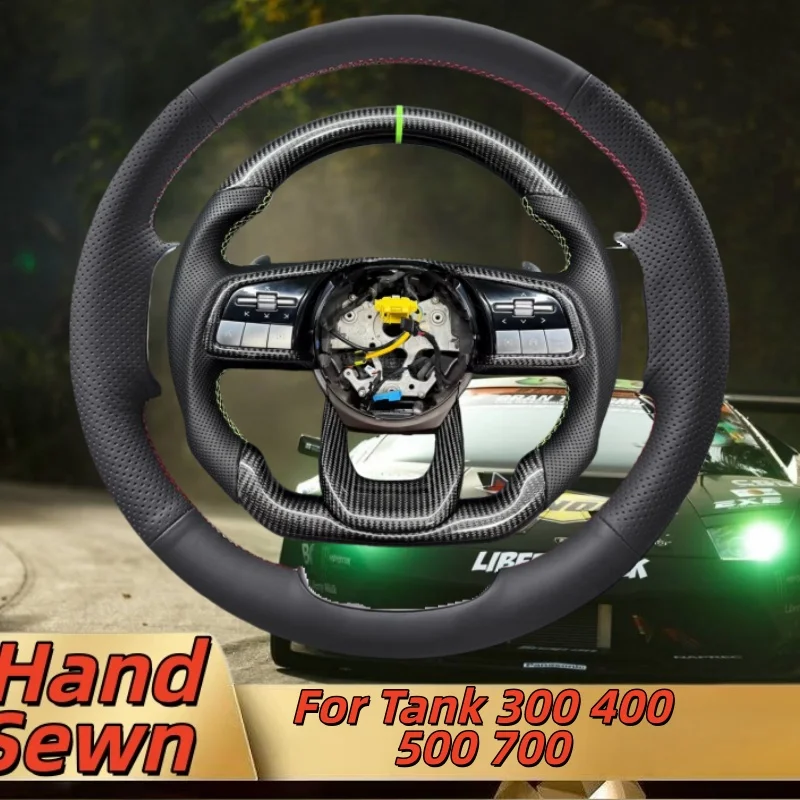 

Hand-Sewn Microfiber Leather Car Steering Wheel Cover For Tank 300 400 500 700 Car Interior Accessories