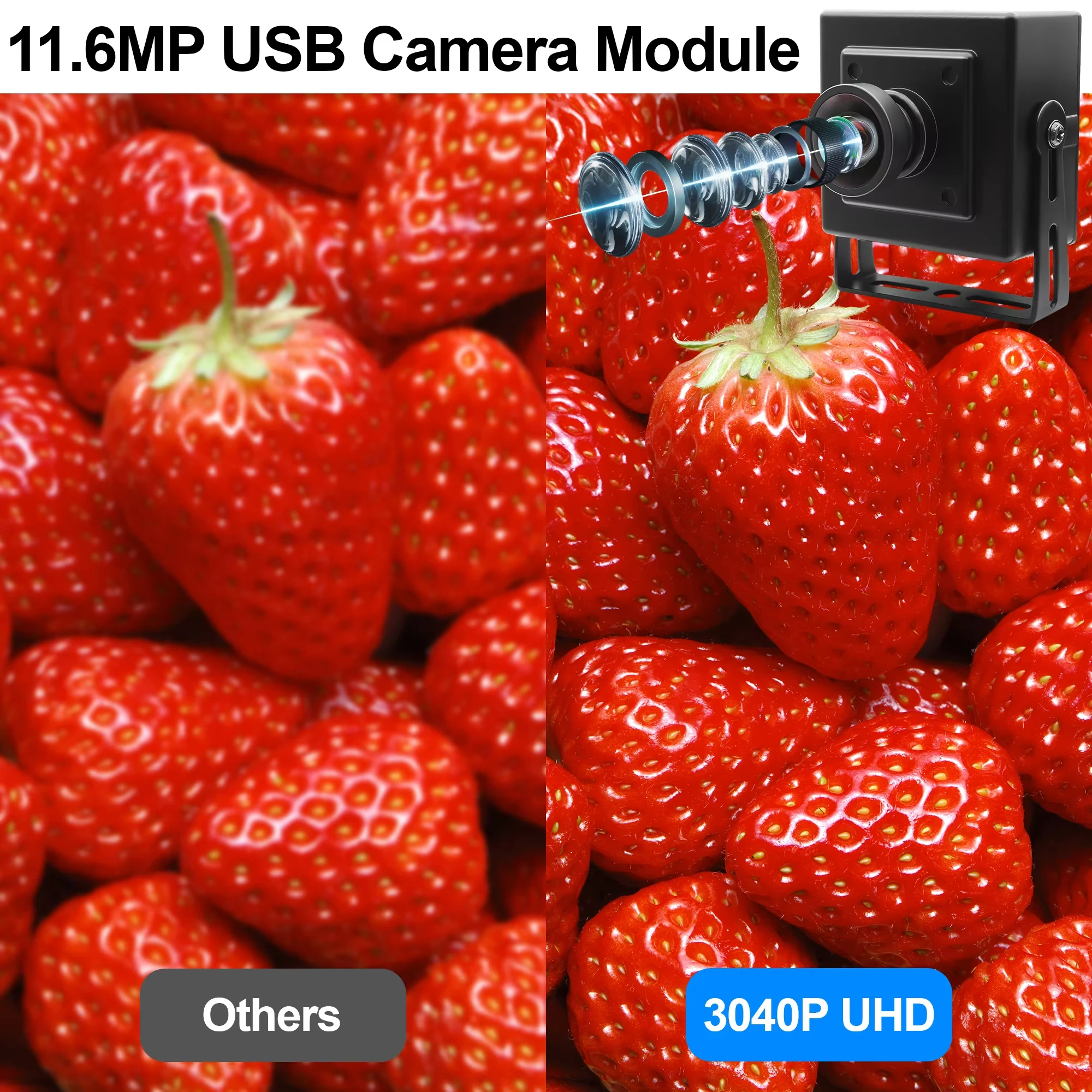 ELP 12MP Wide Angle USB Camera 1080P 120fps UVC PC Webcam No Distortion Lens Industrial High Speed Camera for Video Conference