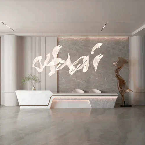 MLY Hotel Reception Desk Beauty Salon Reception Desk Cashier Desk Simple  Clothing Store Counter Solid Wood Custom Bar Counter