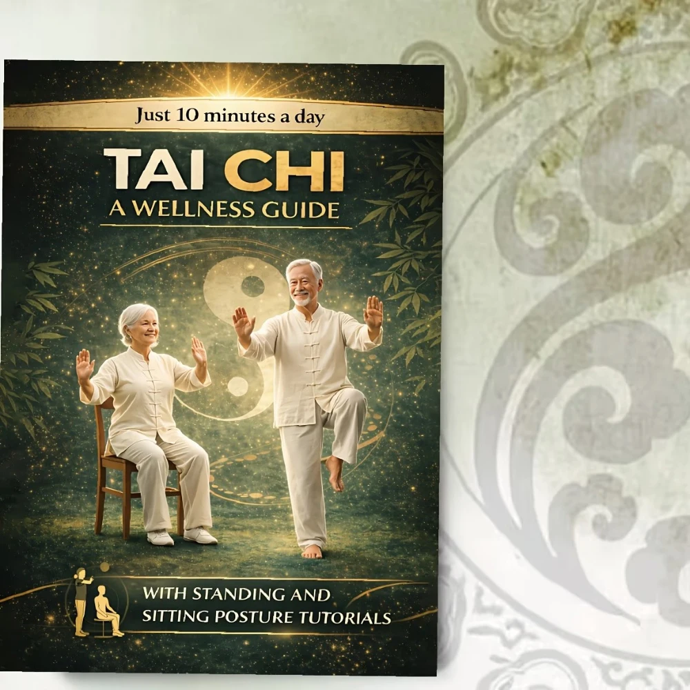 Libro de Tai Chi para personas mayores y principiantes: Ejercicios de bajo impacto y respetuosos con las articulaciones, aptos para personas con discapacidad de movimiento, con guía gruesa y plana para usar de pie. Nuevo.