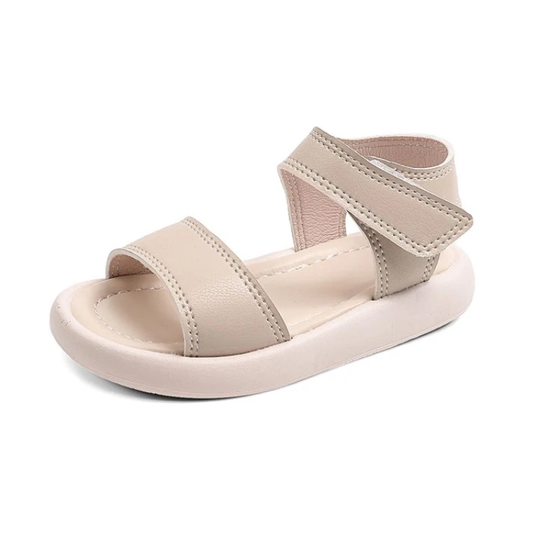 Comfortabele Kinder Sandalen Voor Jongens Meisjes Kinderen Beige Strandschoenen Peuter Stijlvolle Zwarte Volledig Platte Baby Sandaal 3-7 Jaar