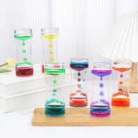Double Color Oil Leak Hourglass Toys  Liquid Timer Dynamic Oil Drop Beautiful Waist Crafts Ornaments Home Decoration Gifts