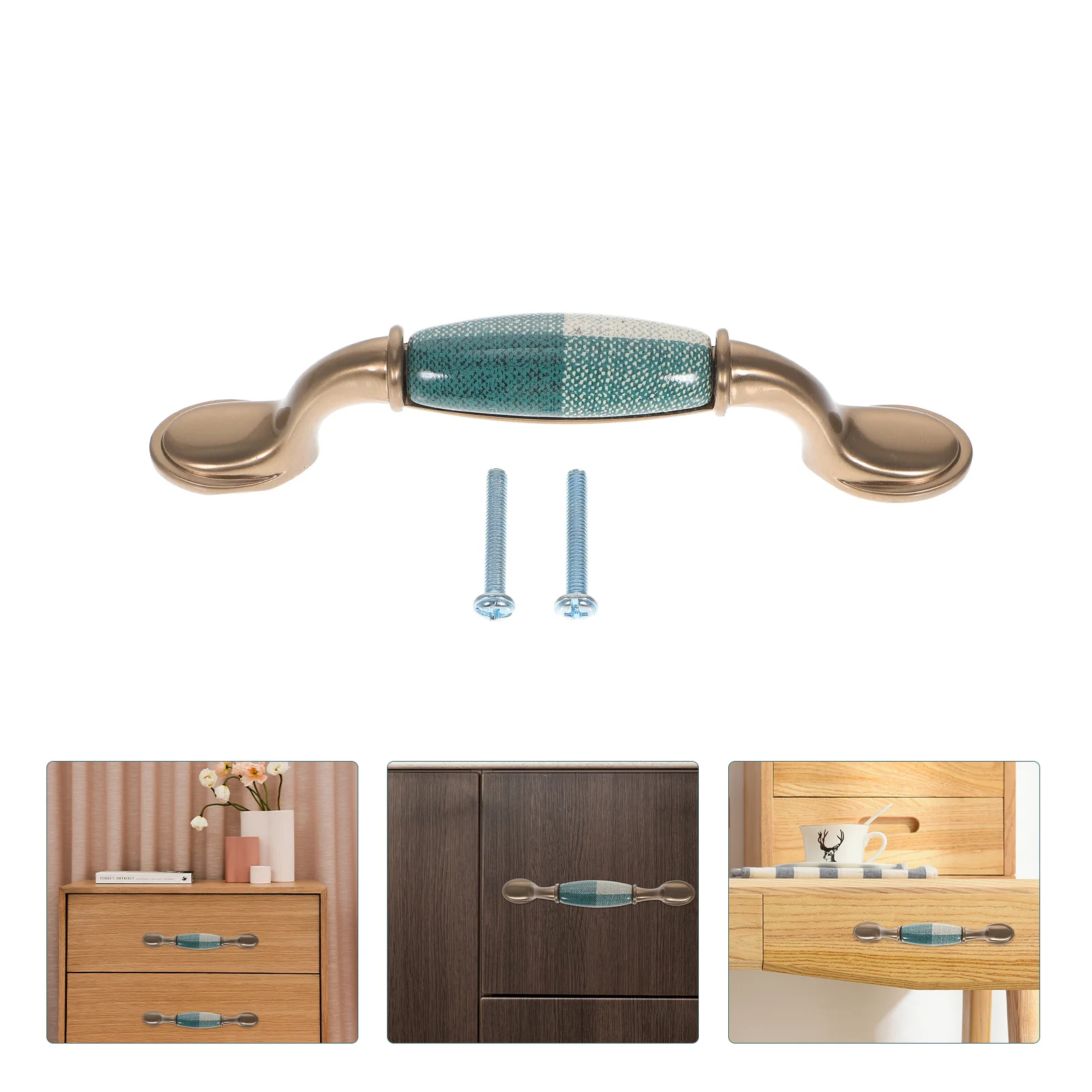 

Cabinet Ceramic Handle Retro Decor Wardrobe Knobs Decorative Door Single Hole Drawer Handles Zinc Alloy