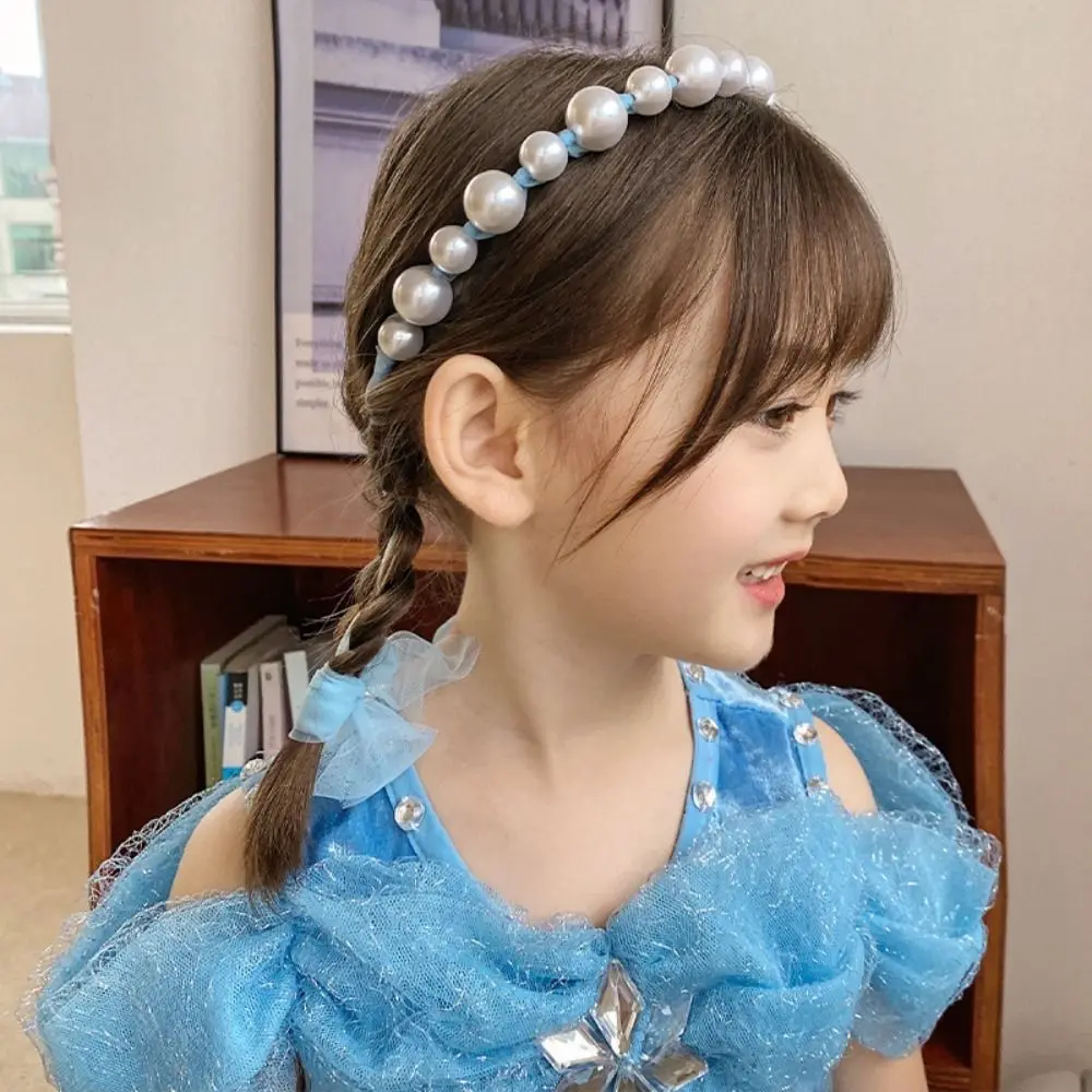 Diadema con cinta de perlas de estilo coreano dulce, ropa para la cabeza 3D, aro para el pelo de princesa, pinza para el pelo, diadema con corona para niños y niñas