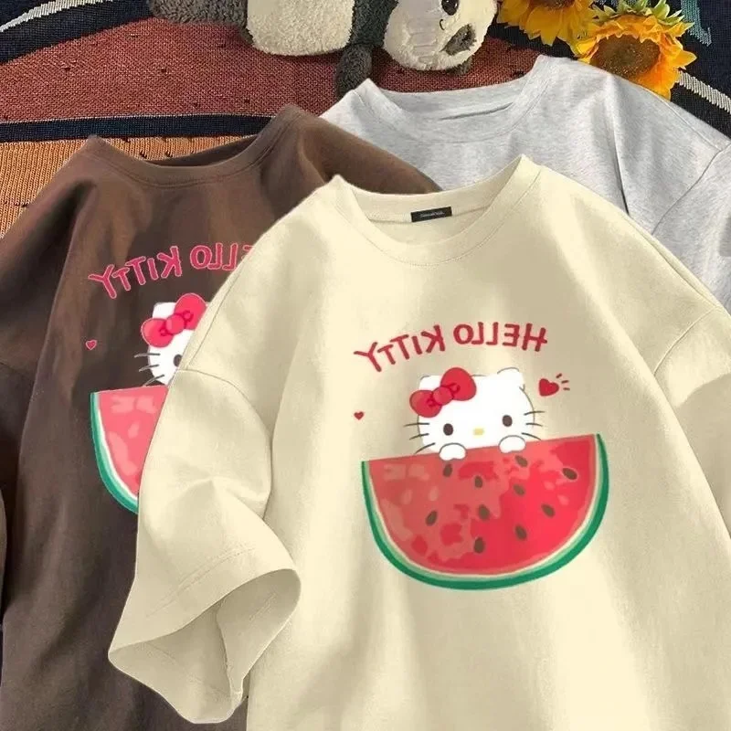 

plus Size 300 Pou Cartoon Print round Ne ort Sve Women's T-irt Summer Loose Casual Versatile Top for All Body pes