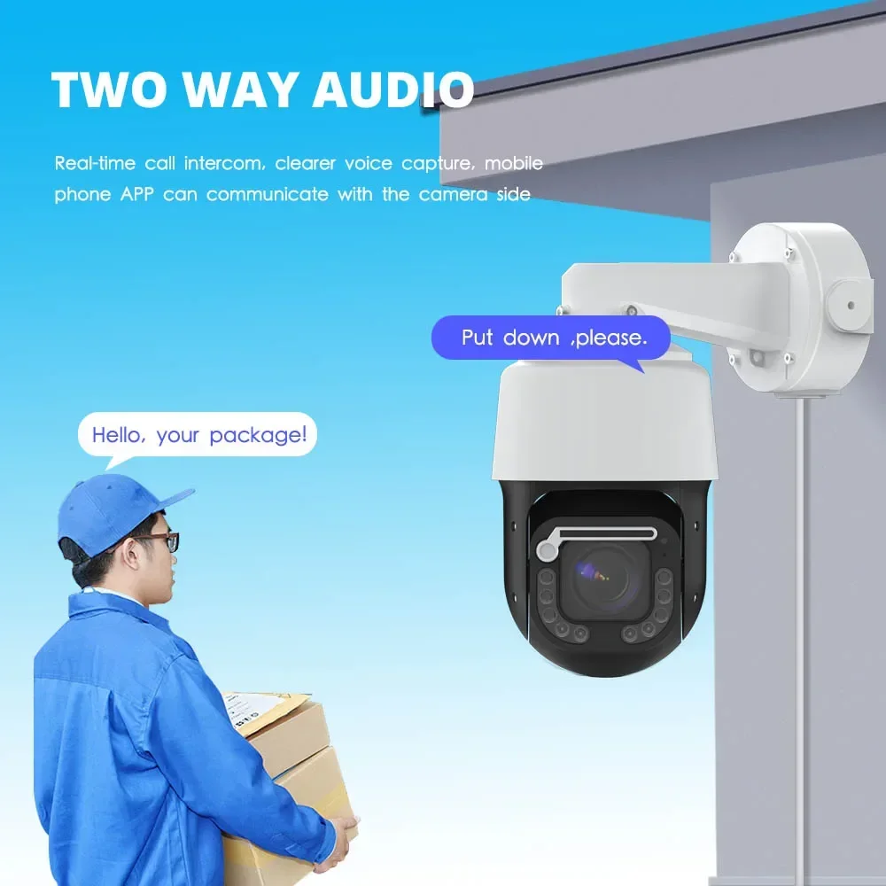 Videolink POE 8MP 30X Zoom Speed Dome Came 4K POE PTZ IP Camera IMX415 IR 100m Two Way Audio AI Humanoid Tracking - view 5