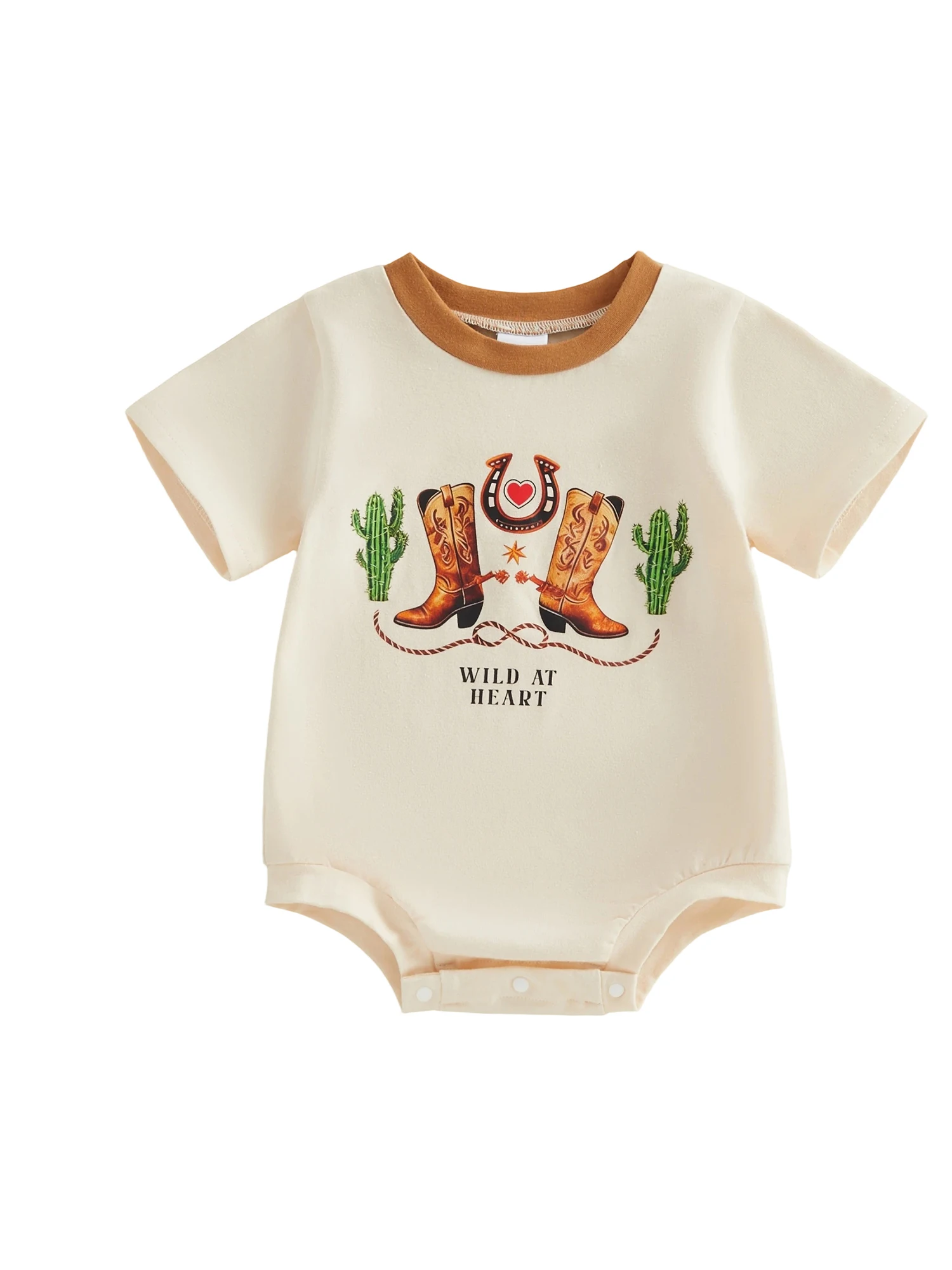 

Cute Cartoon Animal Print Short Sleeve Romper Jumpsuit for Infant Boys Girls Summer Crew Neck Bodysuit Outfit