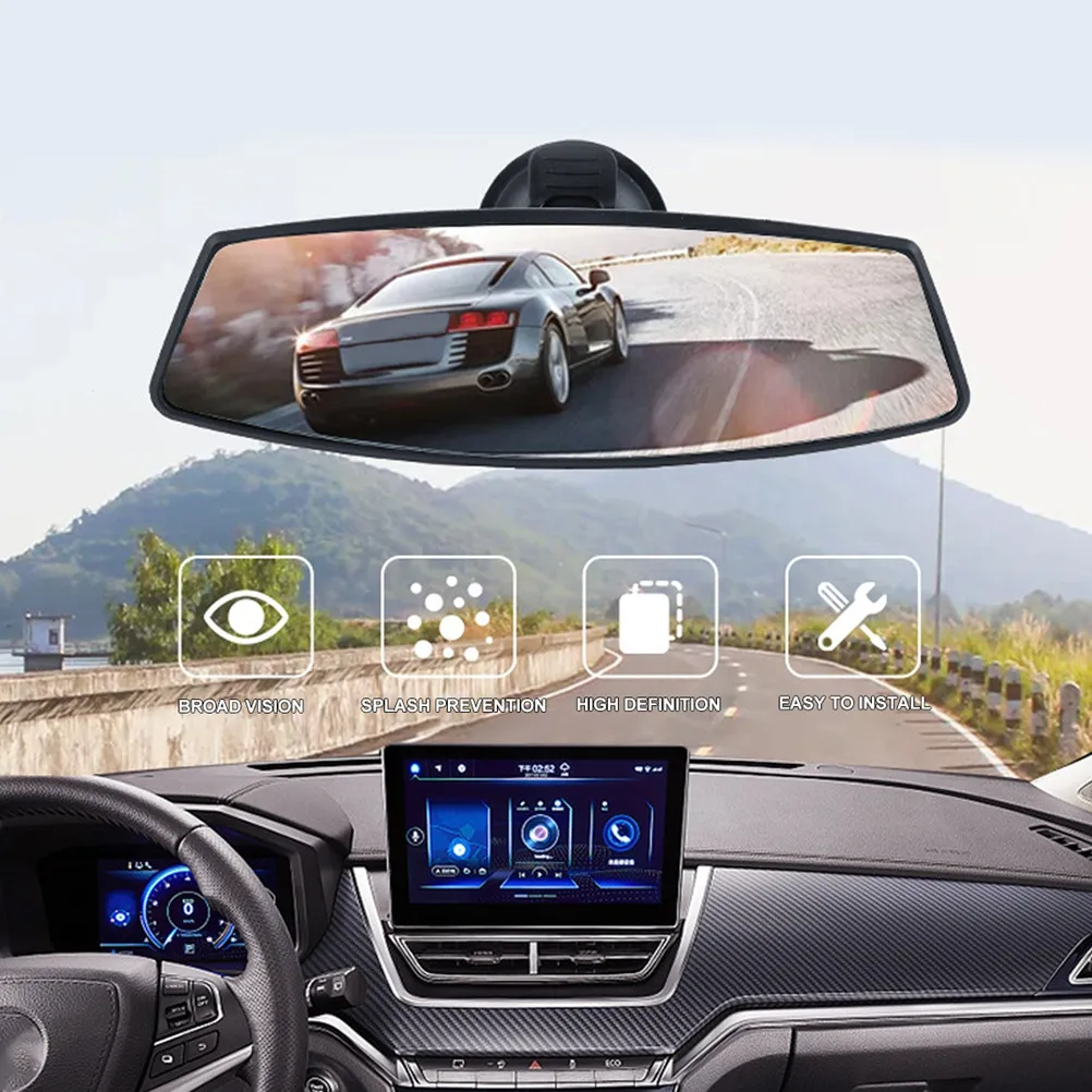 

Auto Rear View Mirror Large Field of View ABS and Glass Body Easy to Install Firm Adhesion Clear Image Quality Enhanced Safety