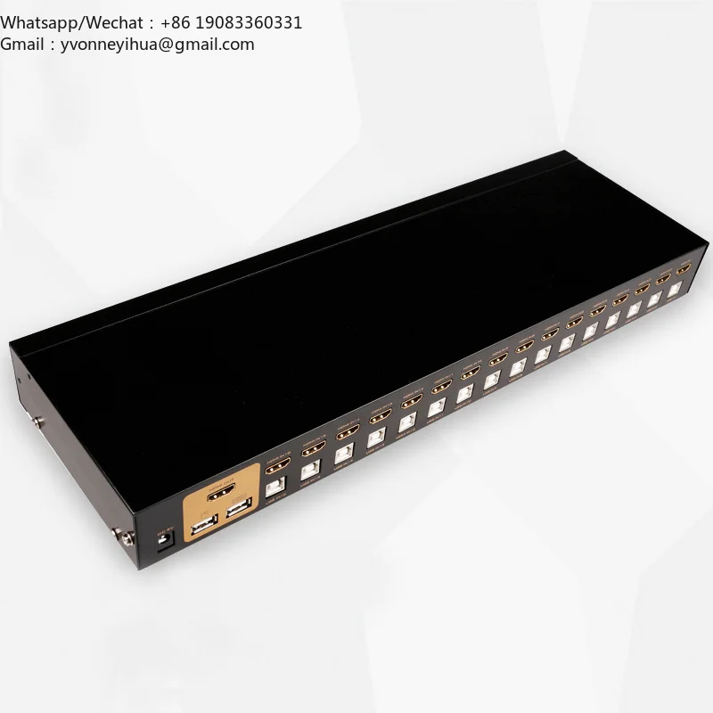 Hot Sale MT-VIKI HDMI USB KVM Switch 16 Port 16x1 Auto Scan Industrial Grade Rack Mount HDMI USB KVM Switcher
