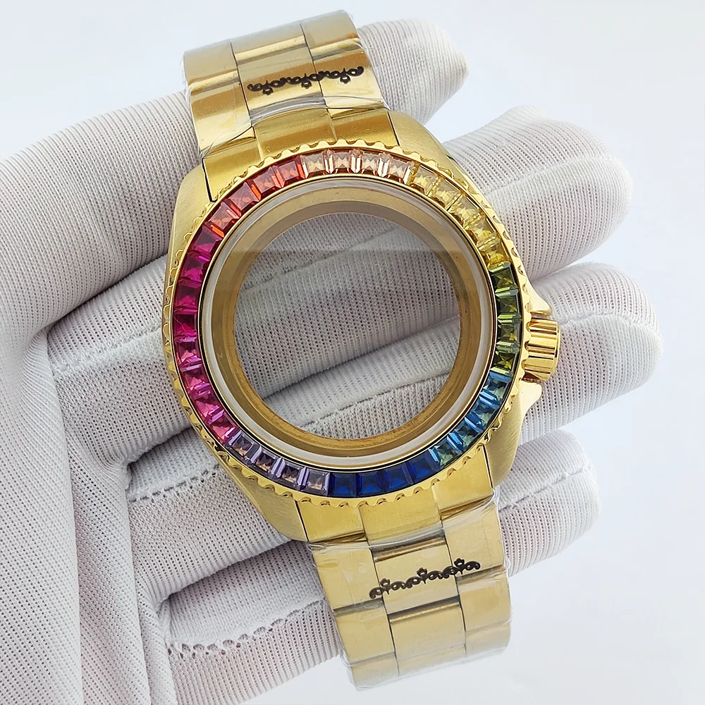 

41mm Watch Case SKX007 Case Sapphire Glass Waterproof Case NH35 Case Luxury Men's Watch Cases Fit NH35/NH36 Movement Watch Parts