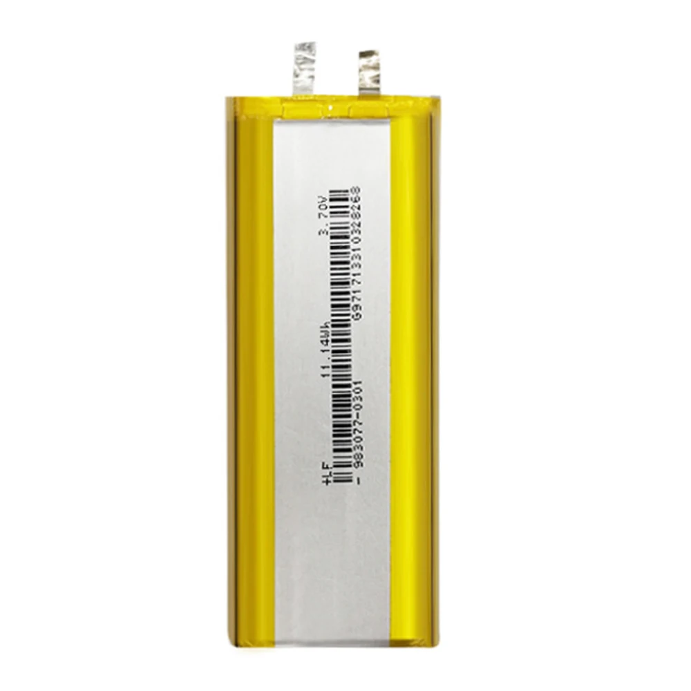 1-12pcs 3.7V battery lithium ion Li Po polymer battery  For locator filling water meter lamp straight 3000mAh 9.8*30*77mm